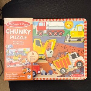 Melissa & Doug Construction Chunky Puzzle - Yellow & Red